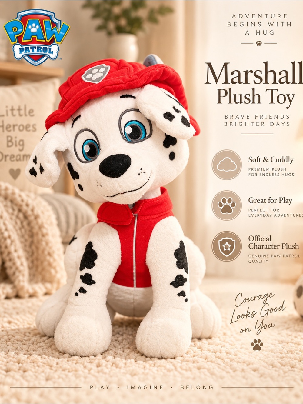 Paw Patrol Marshall Plush - Red and White Dalmatian